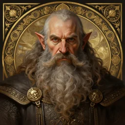 symmetry!! portrait of a dnd dwarf no hair and big bushy beard, intricate, elegant, highly detailed, digital painting, artstation, concept art, smooth, sharp focus, illustration, art by artgerm and greg rutkowski and alphonse mucha