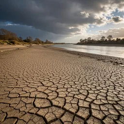 dried up riverbed of the thames after a drought