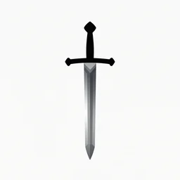 sword and watch, minimal digital art with geometric graphics. no text, no watermarks, music album art.