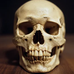 art photograph of a skull, ektachrome, 35 mm film grain, shallow depth of field