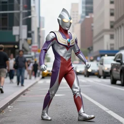 ultraman walking on new york street!