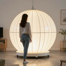 photograph of young woman standing in front of glowing orgone accumulator in suburban living room, crisp focus, radiant, highly detailed, in christopher nolan style style, 4 k, ultra sharp