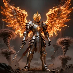 fantasy character portrait, spiky armor male knight with burning angel wings, ultra realistic, wide angle, intricate details, tornado features, highly detailed by peter mohrbacher, hajime sorayama, wayne barlowe, boris vallejo, aaron horkey, gaston bussiere, craig mullins