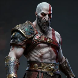 portrait of kratos, intricate artwork, concept art, octane render, deviantart, cinematic, key art, hyperrealism, iridescent accents, portrait photograph, nikon 3 5 mm, photograph by greg rutkowski