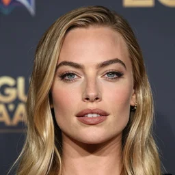 Margot Robbie from league of legends face close up