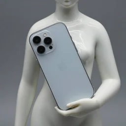 porcelain figurine of a person holding iphone in their hand, in the center of the frame, amazing craftsmanship, Tamron SP 90mm F/2.8 Di VC USD Macro