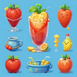 game asset of the sims strange fruit, in gouache detailed paintings, props, stylized, 2 d sprites, kitbash
