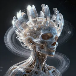 by par olofsson and tristan eaton, visually stunning, cinematic, ultra realistic, hyper realism, 1 2 k, epic, octane render, unreal engine, vfx, maya, weaving abstract geometry into everything : the machine itself will remain a dream, spinning disks of silky starlight like crown - wreaths on mighty planets : the binary of life and death
