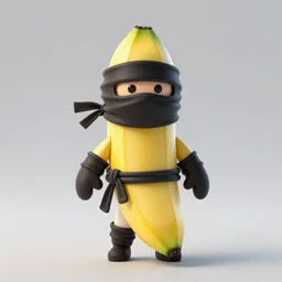 a banana dressed as a ninja