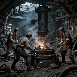 Breaker boys working in a mine, epic fantasy art style HD