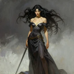 breathtaking concept art of Ashley Liao, by Frank Frazetta, by Artgerm