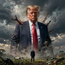 donald trump's disgusting true form bursting from within, by alan lee