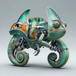 mechanical chameleon, robot, detailed, unreal engine, render 1 2 3 4 5 6