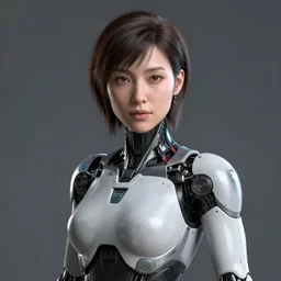 portrait of female android, unreal engine 5