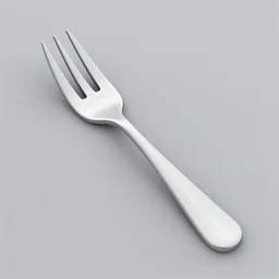 a 3d object of a large fork, realistic, on its own, no background
