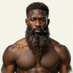 stunning nigerian god of beard portrait, beard, muscular, fantasy, intricate, elegant, highly detailed, digital painting, artstation, concept art, smooth, sharp focus, illustration, art by krenz cushart and artem demura and alphonse mucha and tony sandoval