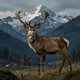 deer in avila mountains, 4 k, concept art, by wlop, ilya kuvshinov, artgerm, krenz cushart, greg rutkowski, pixiv. cinematic dramatic atmosphere, sharp focus, volumetric lighting, cinematic lighting, studio quality
