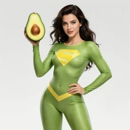 superheroine with avocado powers, by nikolay makovsky.