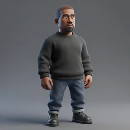 kanye west, cinema 4 d render, 3 d character model