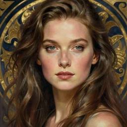 painted closeup portrait of meryl streep, long hair, feminine, young, charming, majestic, athletic, fantasy, intricate, elegant, extremely detailed digital painting, trending artstation, concept art, sharp focus illustration art by alphonse mucha, greg rutkowski, craig mullins