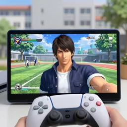 a man takes a selfie on the school playground ; game screen shot, yakuza 4, playstation 5