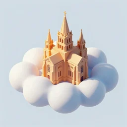 isometric art of a cathedral in clouds, kurzgesagt channel, monument valley, 3 d computer generated art, kurzgesagt, isometric, good lighting