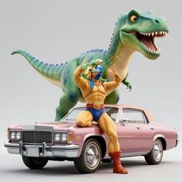He-Man in cadillacs and dinosaurs