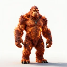 fire giant, cinematic studio photo, full body, standing, isolated on a pure white background, centered, whole figure in frame, sharp focus, studio lighting