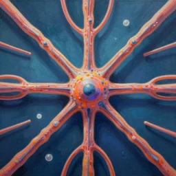 an incredible digital art painting of a synapse, beeple and jean giraud, conceptual, abstract, symmetrical geometrical shapes, cinema 4 d, octane render, vaporwave pallette