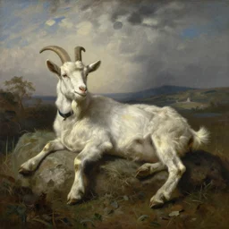 a goat in blanket fantasy painting Rembrandt