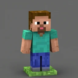 a 3 d render of a minecraft block