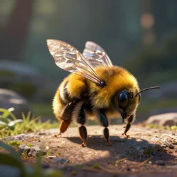 A bumblebee in the style of Pixar