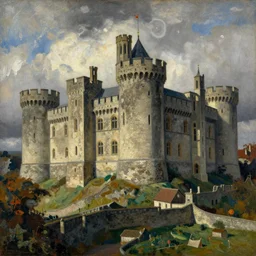 medieval castle, by lucian freud