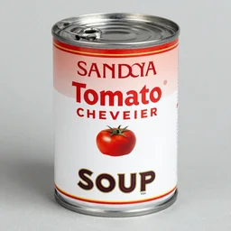 a can of tomato soup by Sandra Chevrier,
