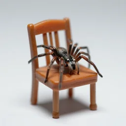 spider on miniature chair