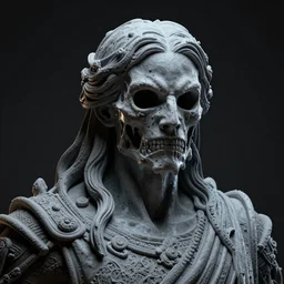 god of death sculpture with melting face, Cinematic lighting, 3D render by Emil Melmoth, Trending on Artstation, I can't believe how detailed this is, 8k