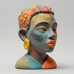 abstract sculpture, thermoplastic - elastomer, retro - vintage, neo soul, mixed media with claymorphism, matte color palette, designed by artstationhq, product lighting, retro, 3 - dimensional, gouache 3 d shading, tilt shift, low fi,