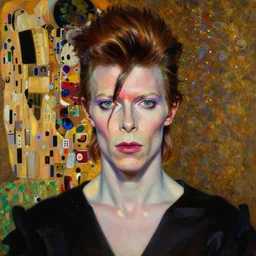 hyper realistic oil painting of a portrait of david bowie, in the style of austin osman spare, wayne barlowe, gustav moreau, goward, bussiere and roberto ferri, santiago caruso, bouguereau, klimt, saturno butto, sorayama and tom bagshaw. occult art