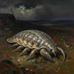 tardigrade in style of vilhelm hammershoi