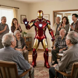 Iron Man visits the retirement home and everyone is overjoyed