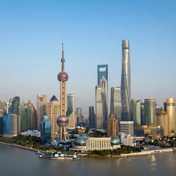 Shanghai city view from the sky
