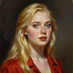 ultra realistic portrait painting of elle fanning in soviet russia, art by frank frazetta, 4 k, ultra realistic, highly detailed, epic lighting