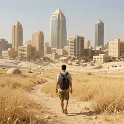 a hd photo of a casual walk on a futuristic egyptian city, dry grass, environmental city, 8 k, digital art, trending on artstation