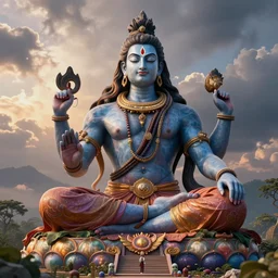 lord Shiva in beast form colourful