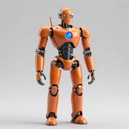 graceful orange chrome robot, character concept art, futuristic cyberpunk humanoid machine, symmetry__4, hyperrealistic high detail 70mm, 4k post-proc