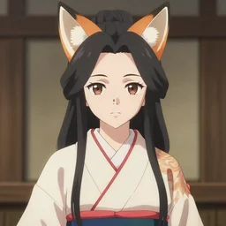 A close-up anime portrait of Ssunbiki as a noble Japanese lady with fox ears wearing a silk kimono from Skyrim, by a professional manga illustrator, Stanley Artgerm Lau, WLOP, Rossdraws, James Jean, Andrei Riabovitchev, Marc Simonetti, and Sakimichan, tranding on artstation