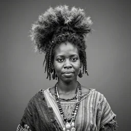 neolithic hairstyle contest winner, black and white
