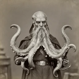 1860 photograph of Cthulhu civil war soldier, octopus beard