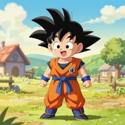 clear portrait of son goku, adorable appearance!!!, golden hour, happy apearance, cottagecore!!, background hyper detailed, character concept, full body, dynamic pose, intricate, elegant, highly detailed, digital painting, artstation, concept art, smooth, sharp focus, illustration, art by artgerm and greg rutkowski and alphonse mucha
