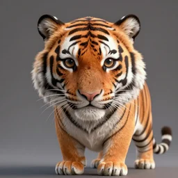 high detailed picture of a cute tiger, intricate detail, beautiful lighting, unreal engine 3 d